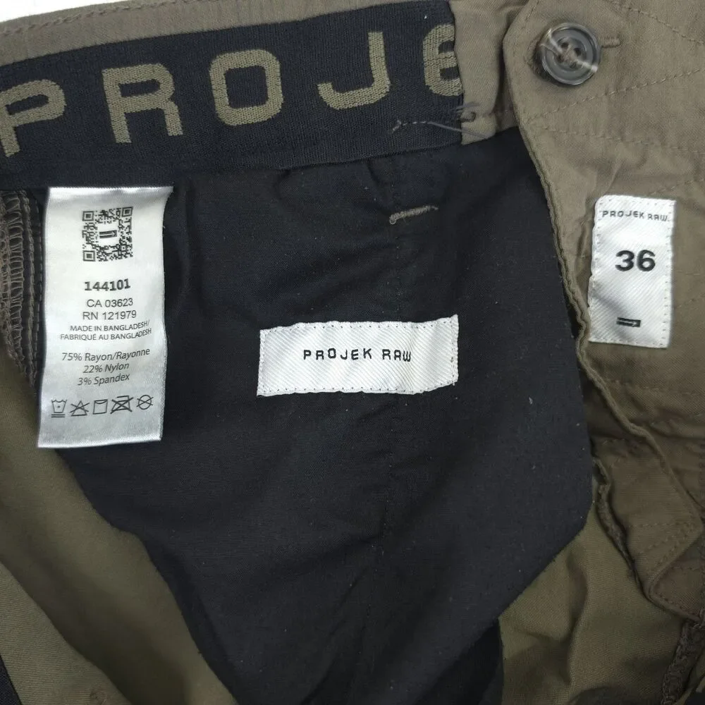 Projek Raw Bungee flex Cargo Pants Men Size 36x29 Classic Slim Fit Green